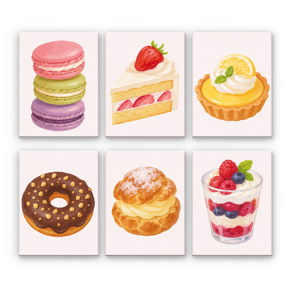 Pastellfärgade desserter