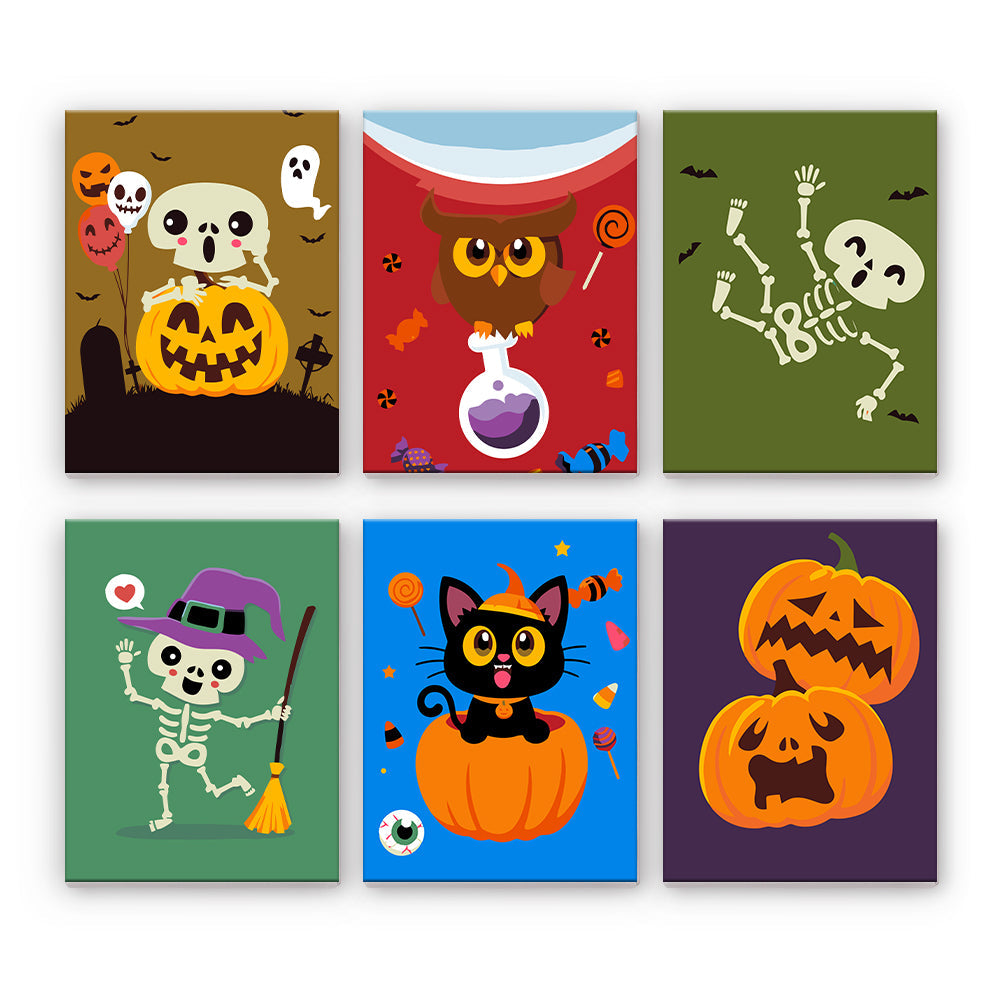 Söta Halloween-karaktärer - Måla efter nummer