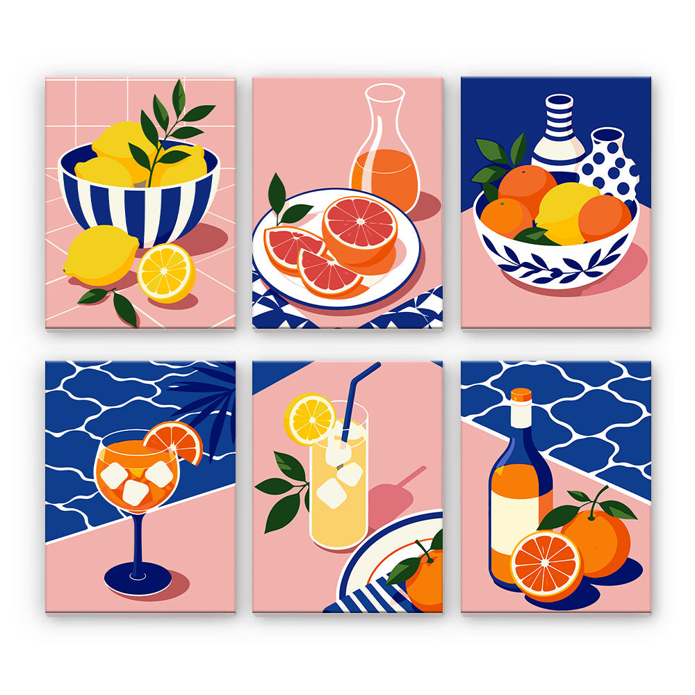 Citrus sommardrinkar - Måla efter nummer