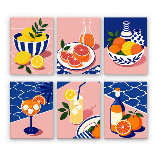 Citrus sommardrinkar - Måla efter nummer