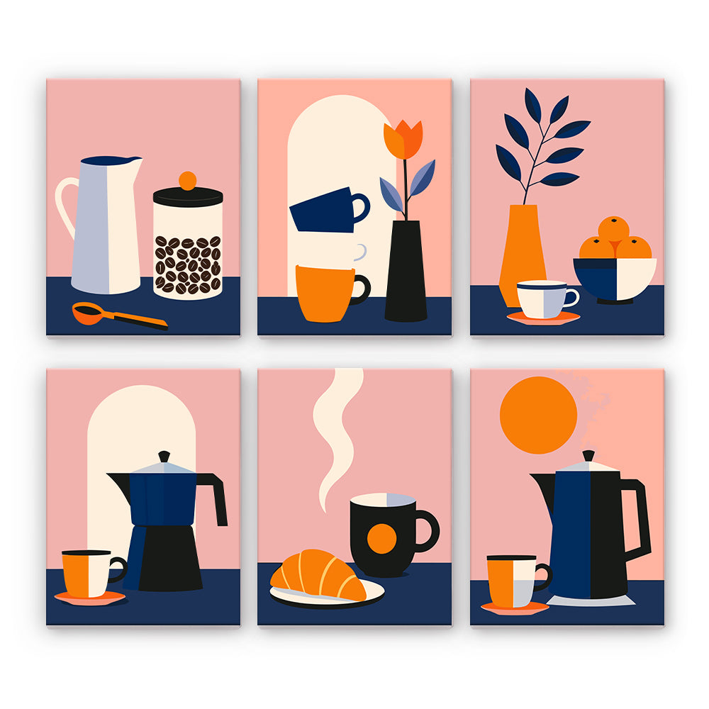 Moderna kaffeögonblick - Måla efter nummer