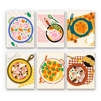 Comfort Food Illustrationer - Måla efter nummer
