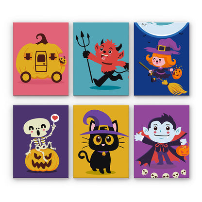 Vänliga Halloween-karaktärer - Måla efter nummer