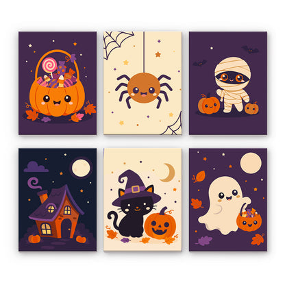 Söta Halloween-motiv - Måla efter nummer