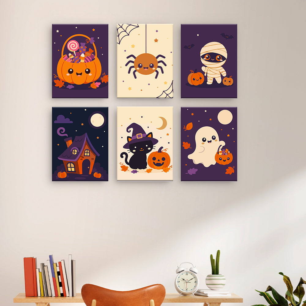 Söta Halloween-motiv - Måla efter nummer