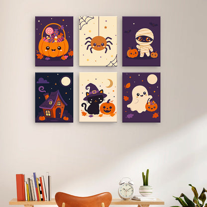 Söta Halloween-motiv - Måla efter nummer