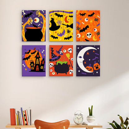 Halloween monsterscener - Måla efter nummer
