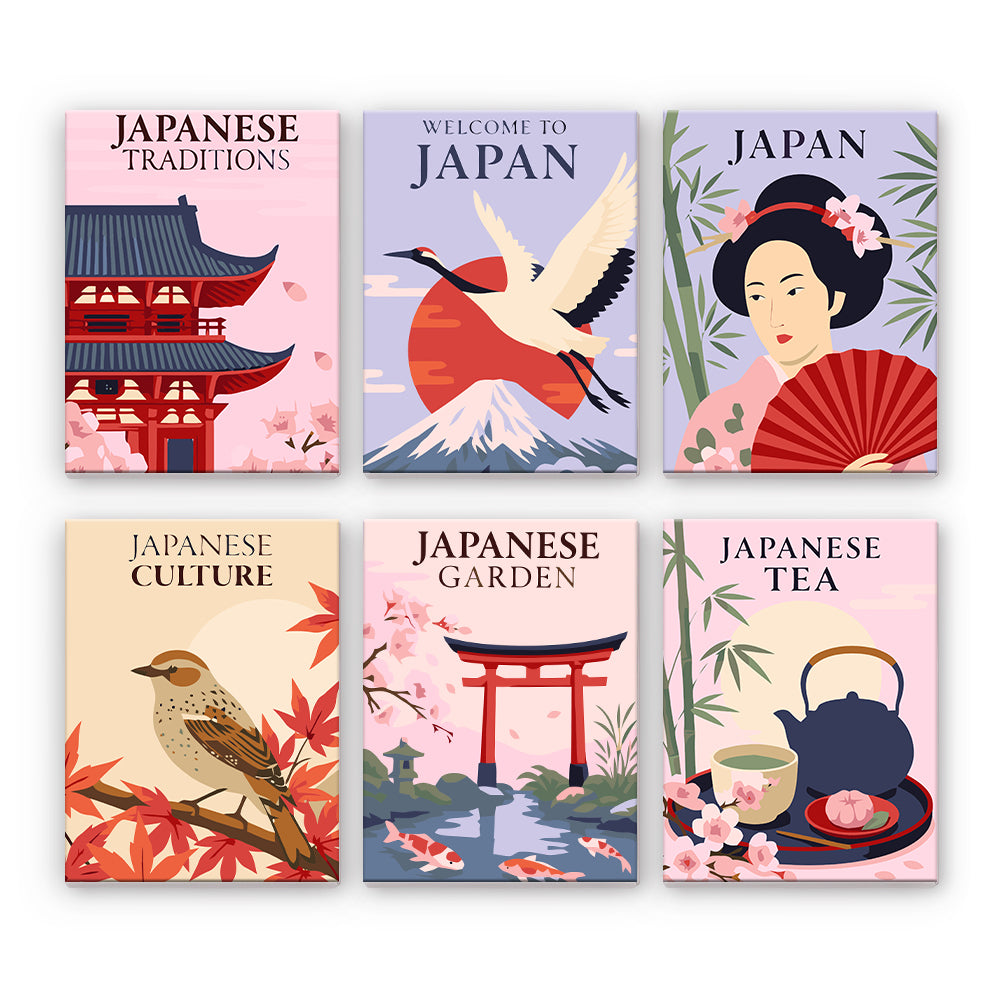 Japansk kulturaffischer - Måla efter nummer