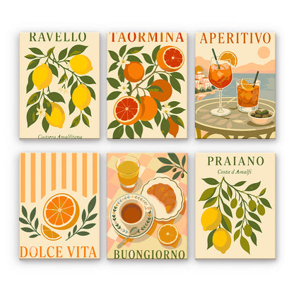 Amalfi Citroner och Aperitivo - Måla efter nummer