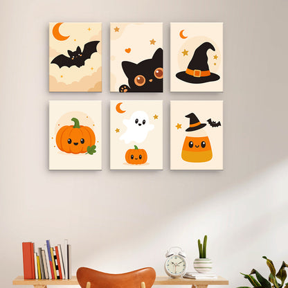 Minimala Halloween-ikoner - Måla efter nummer