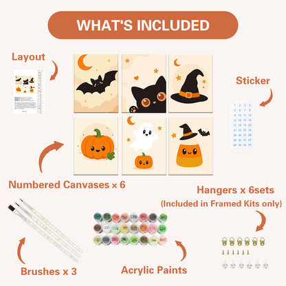 Minimala Halloween-ikoner - Måla efter nummer