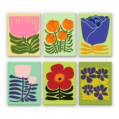 Moderna grafiska blommor - Måla efter nummer