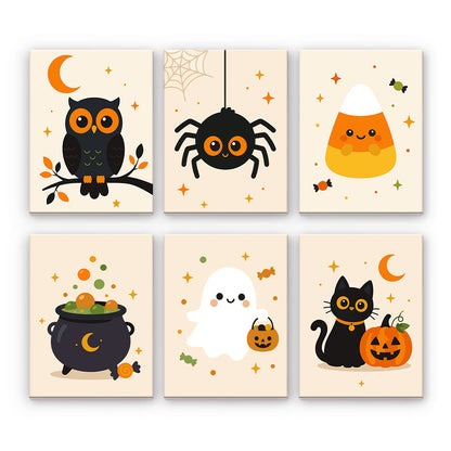 Söta Halloween-ikoner - Måla efter nummer
