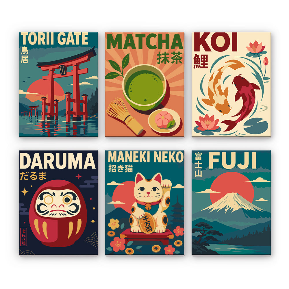 Japanska symbolaffischer - Måla efter nummer