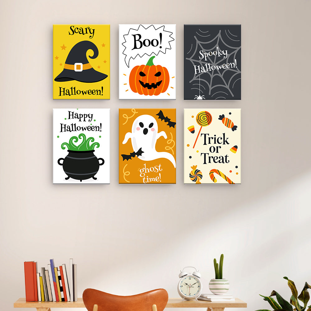 Halloween typografiaffischer - Måla efter nummer