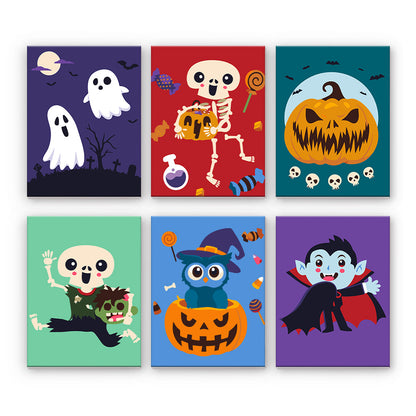 Halloween skelett och monster - Måla efter nummer
