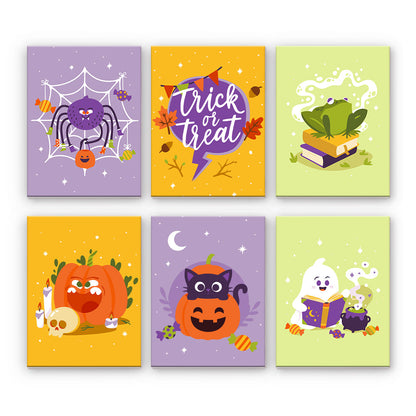 Pastellfärgade Halloween-tecken - Måla efter nummer