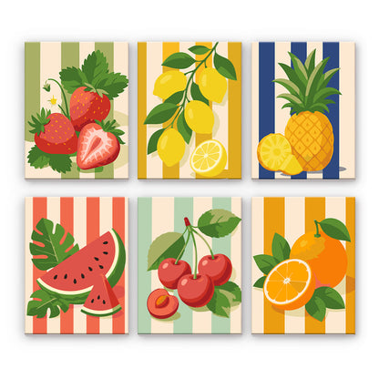 Randig sommarfrukt - Måla efter nummer