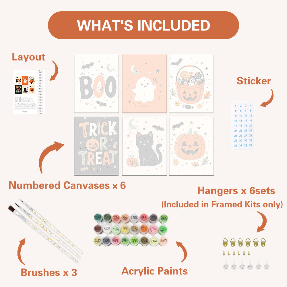 Minimal Halloween-grafik - Måla efter nummer