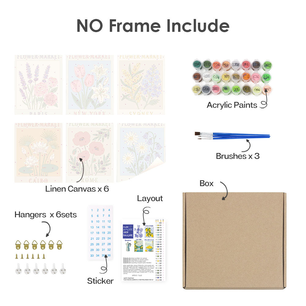 Världens blomstermarknader - Måla efter nummer