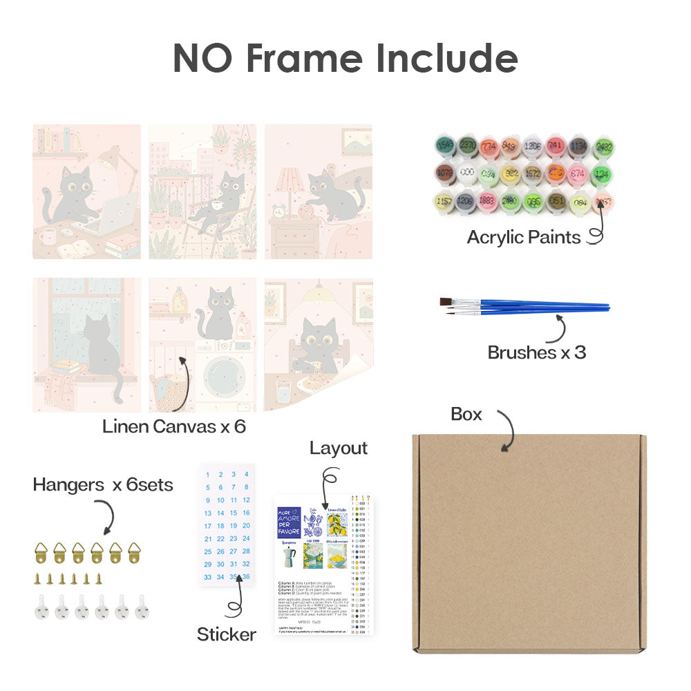 Svarta kattens dag - Måla efter nummer