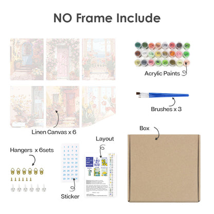 Dörrar i blom - Måla efter nummer