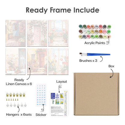 Dörrar i blom - Måla efter nummer