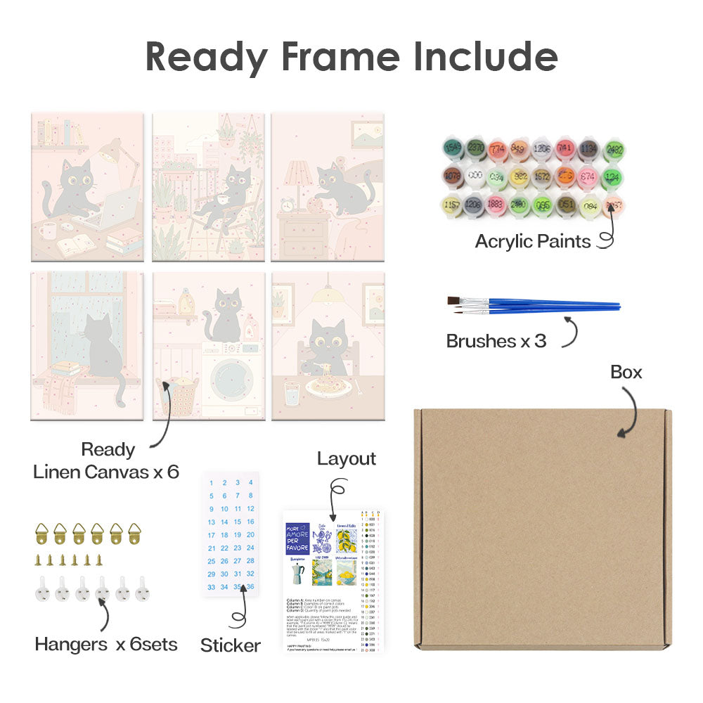 Svarta kattens dag - Måla efter nummer