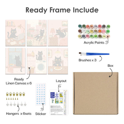 Svarta kattens dag - Måla efter nummer