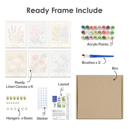 Världens blomstermarknader - Måla efter nummer