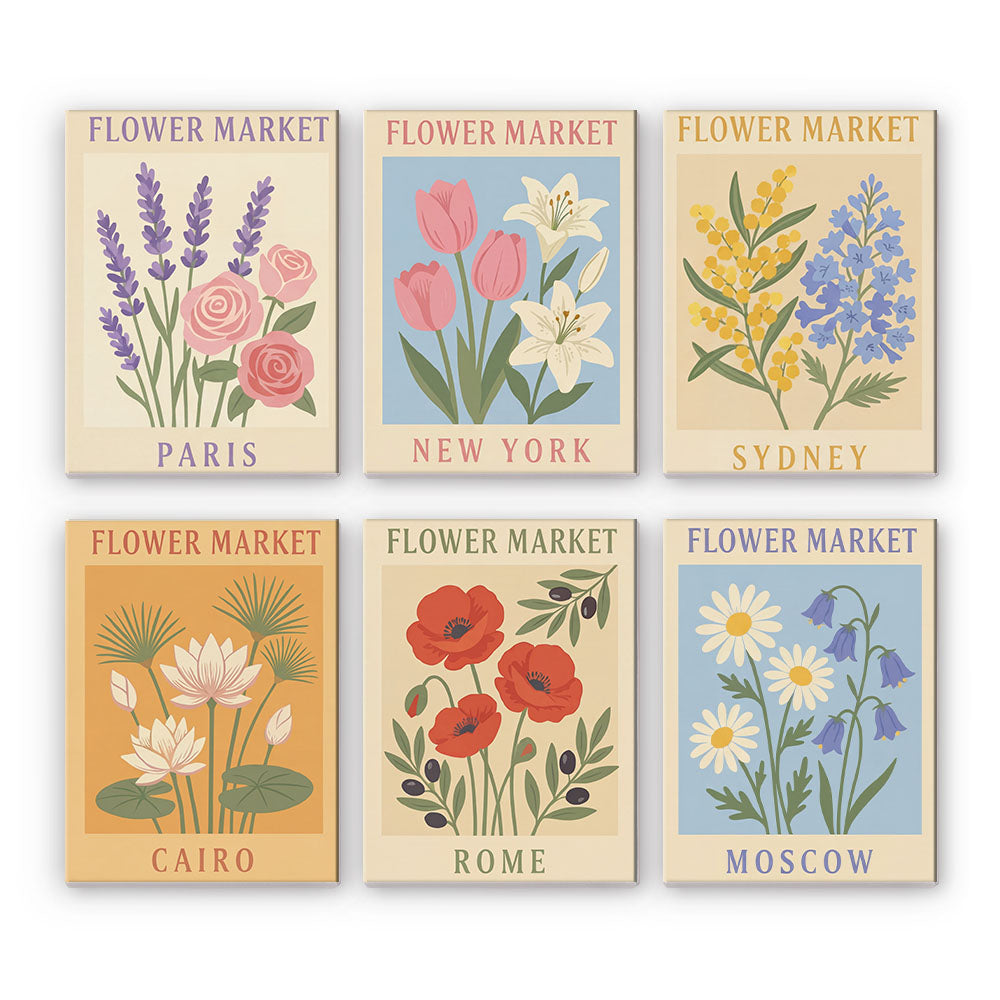 Världens blomstermarknader - Måla efter nummer